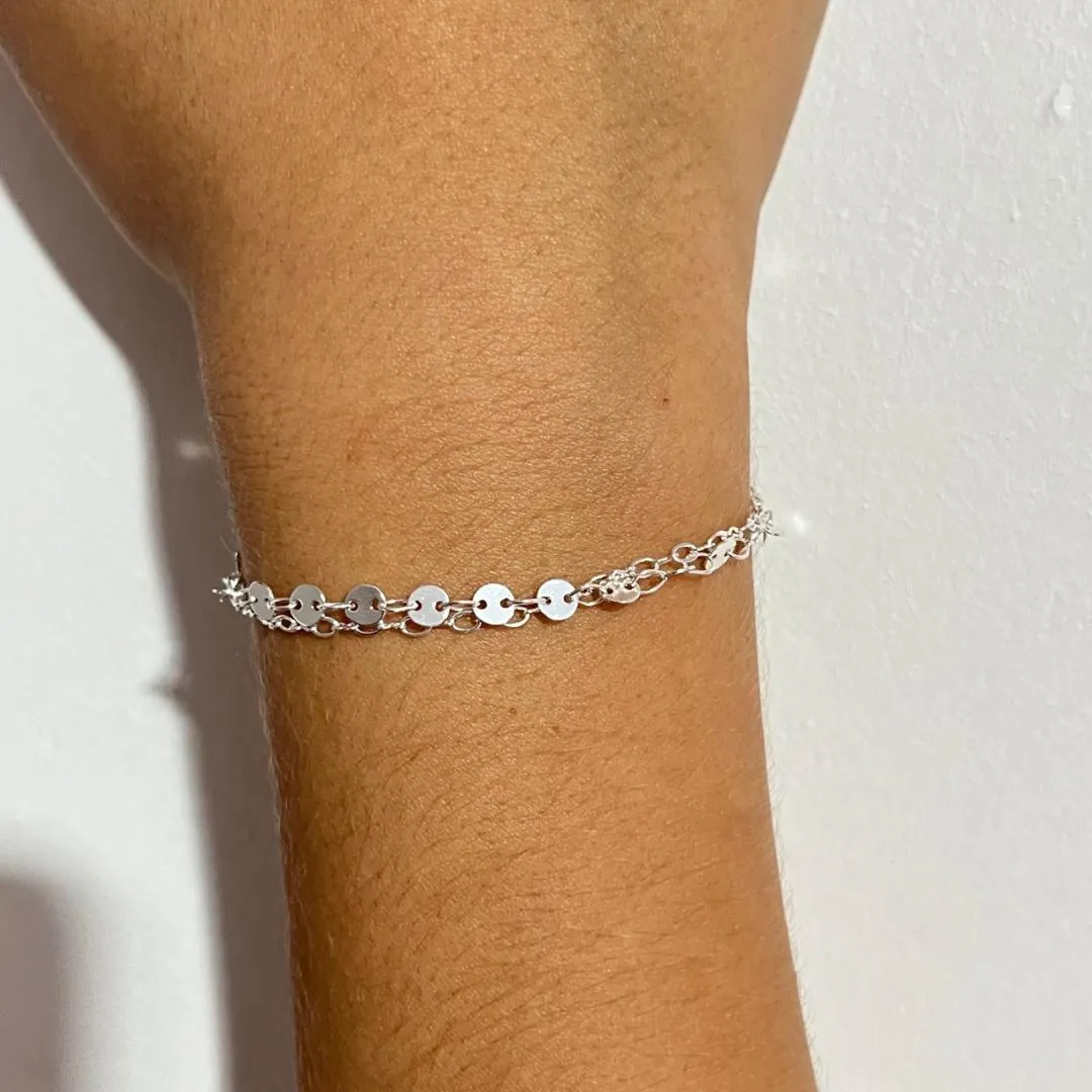 Pulseira Plaquinhas Prata