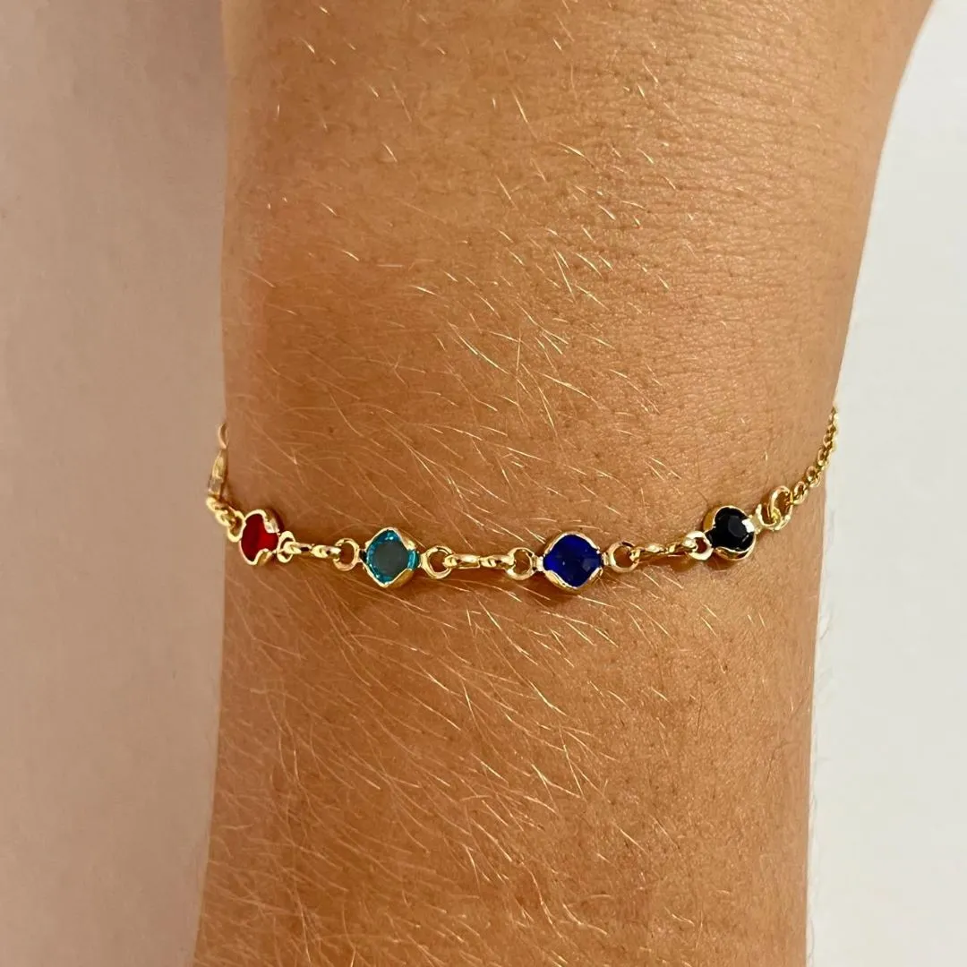 Pulseira Zircônias Coloridas
