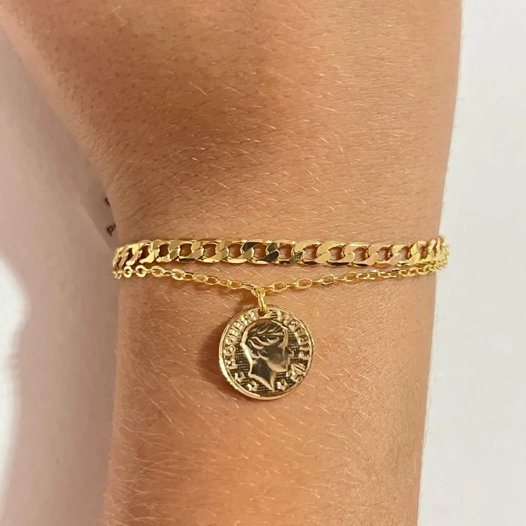Pulseira Dupla Medalha