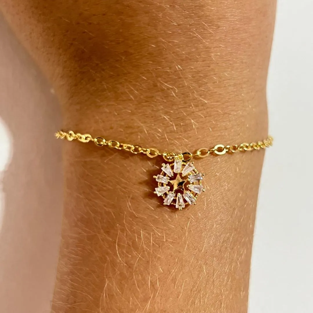 Pulseira Flor Zircônias