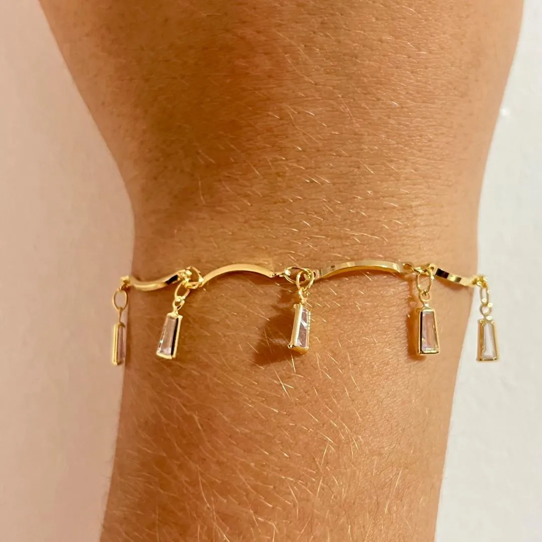 Pulseira Retangulos Zircônia