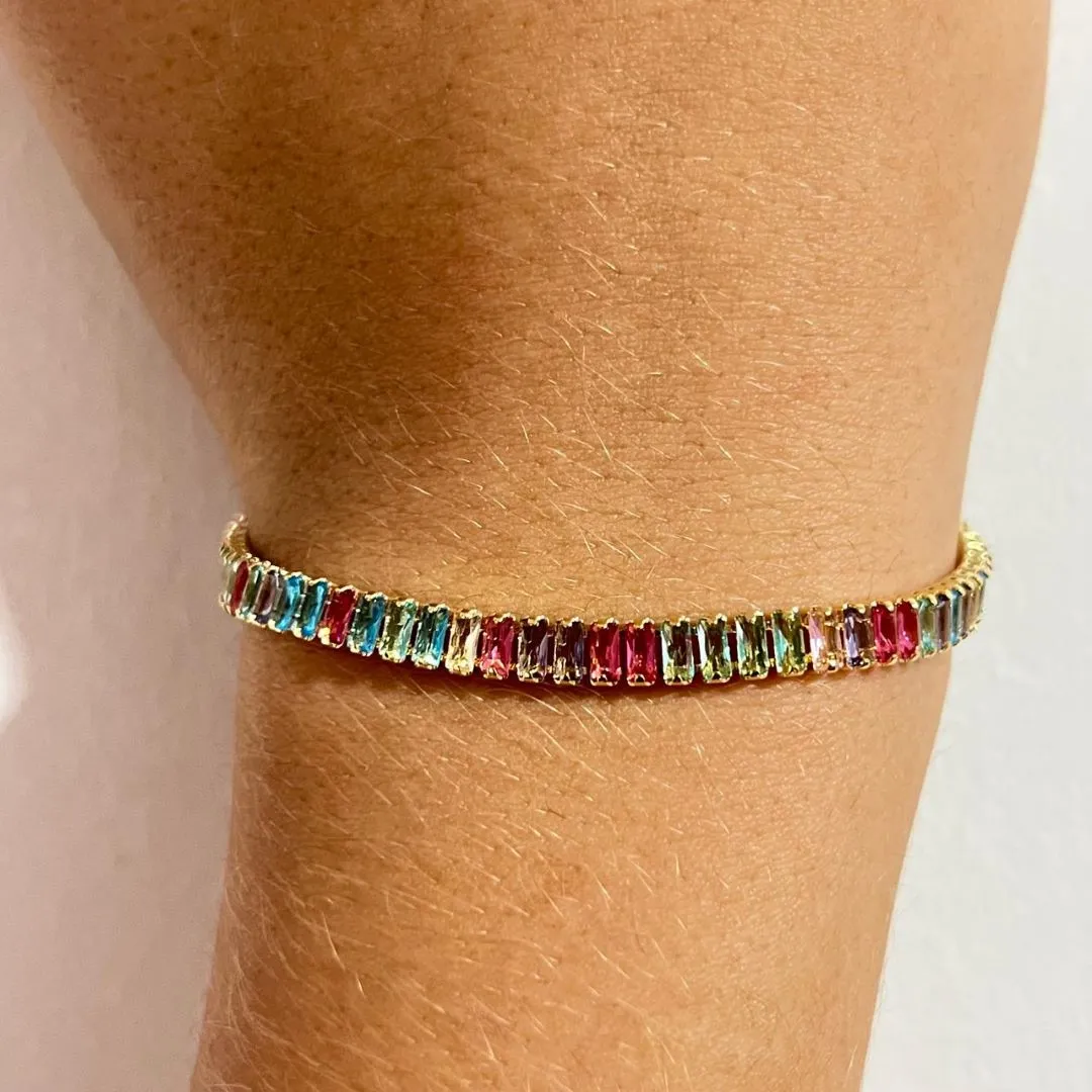 Pulseira Riviera Baguete Colorida
