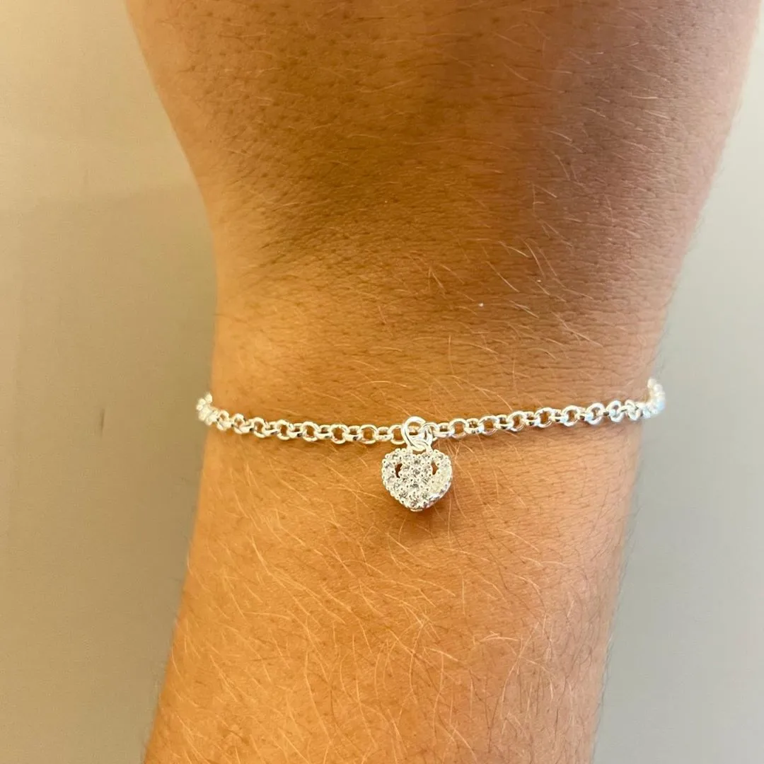 Pulseira Coração Cravejado