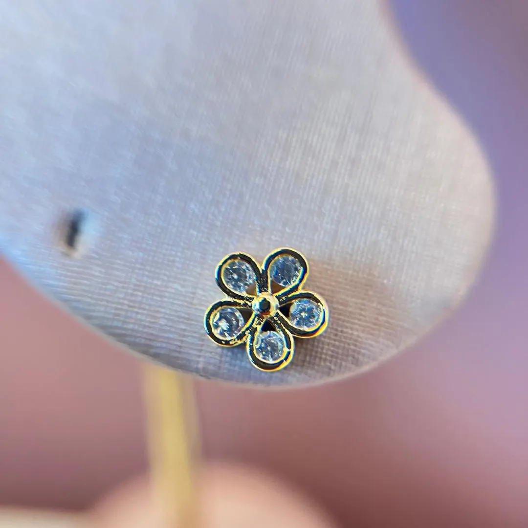 Brinco Flor Zircônias