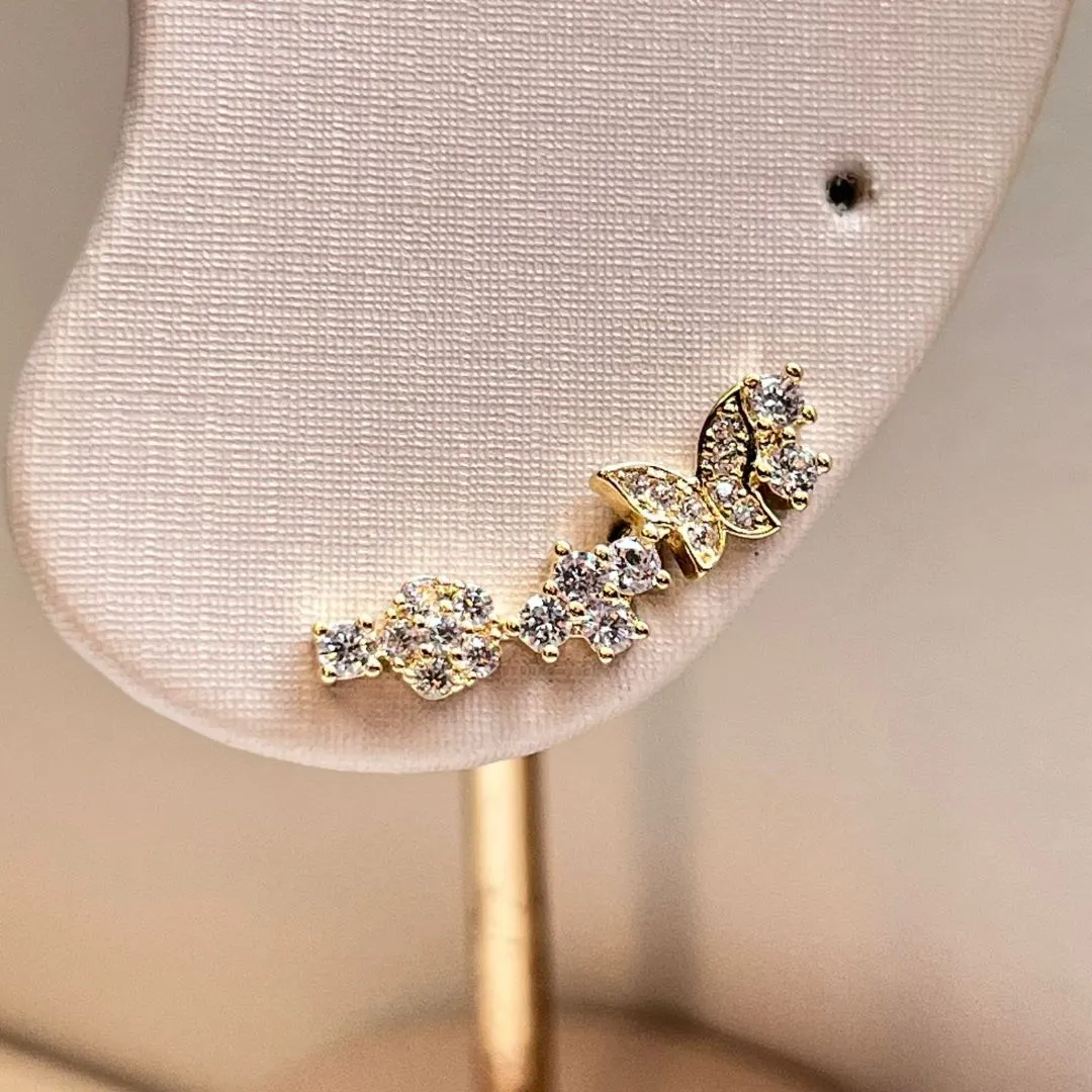 Brinco Earcuff Borboletas