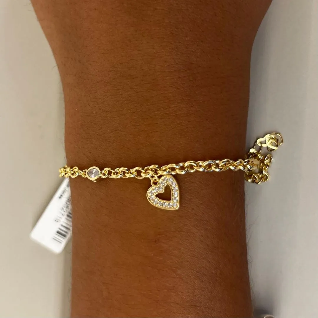 Pulseira Coração Cravejado