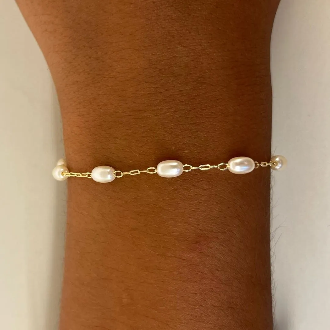 Pulseira Pérolas Ovais