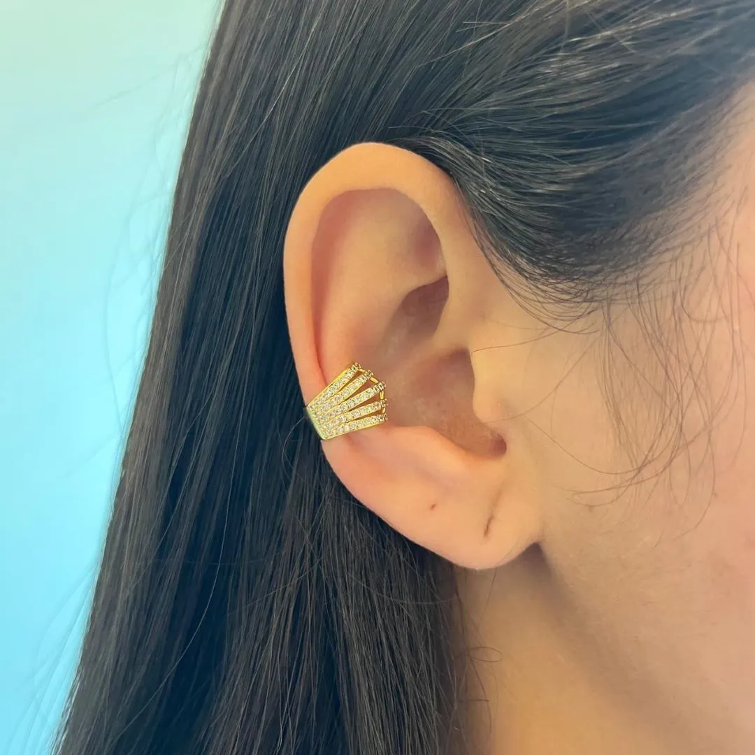 Piercing Fake Cinco Linhas Cravejado