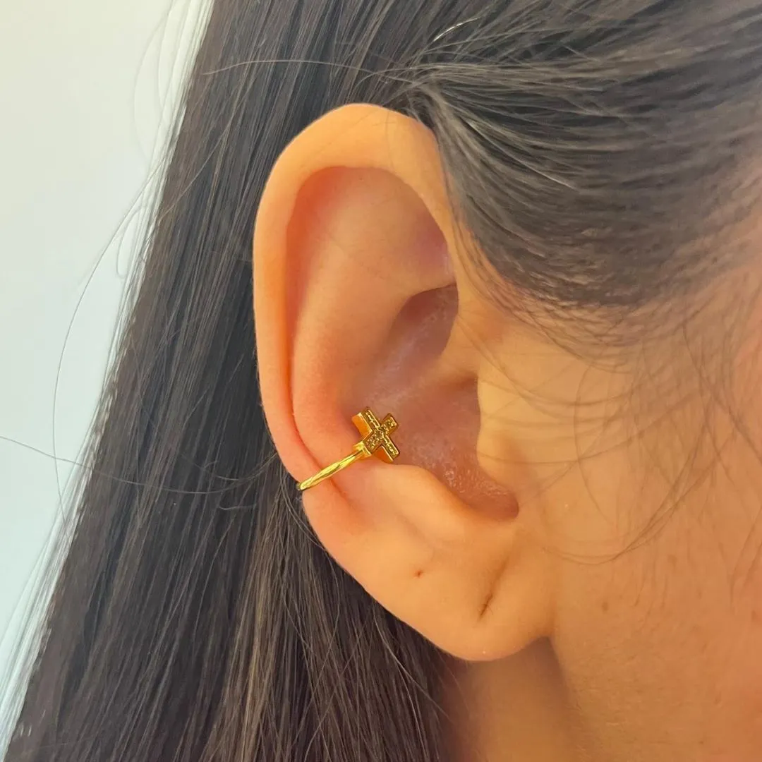 Piercing Fake Cruz Cravejado