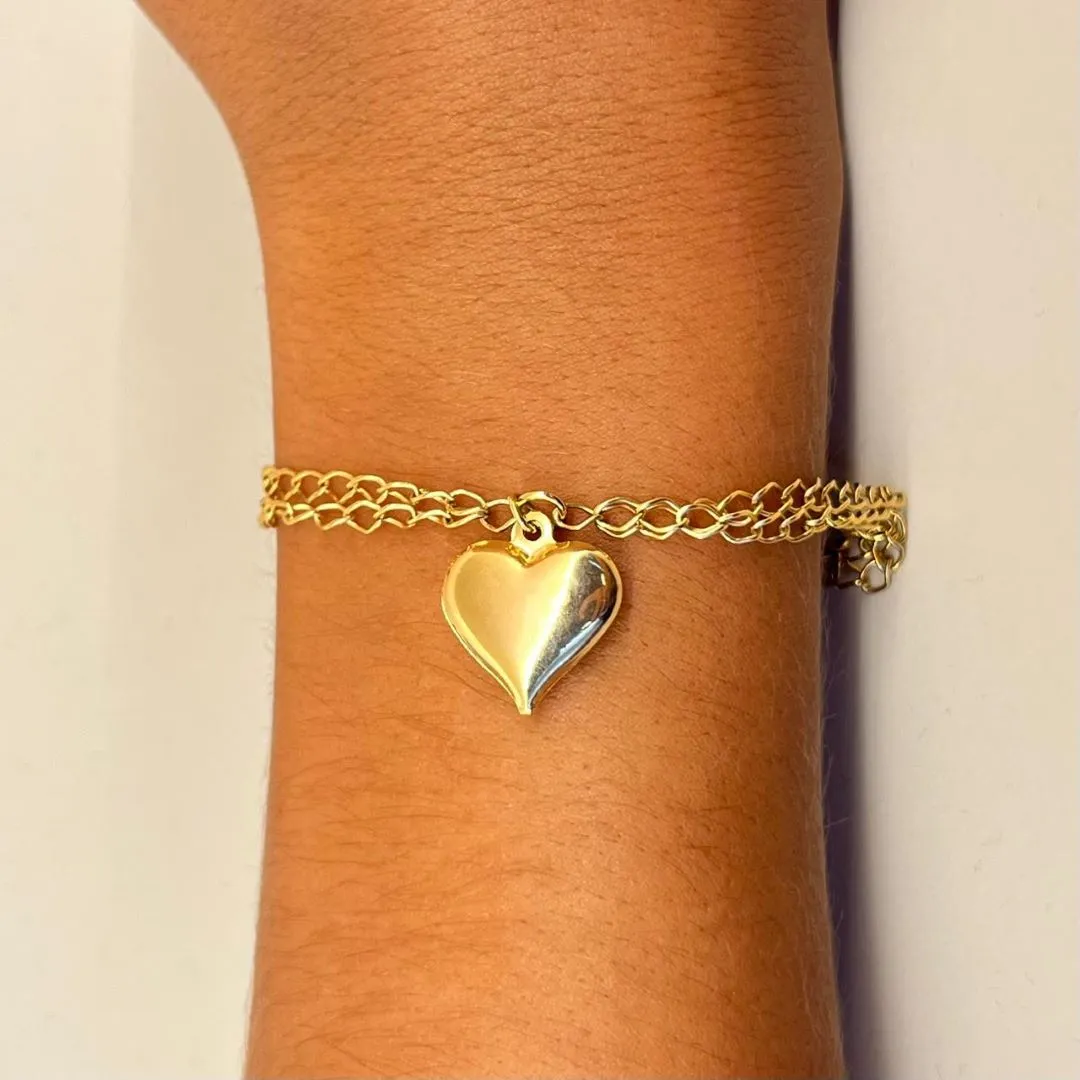 Pulseira Corrente c/ Coração