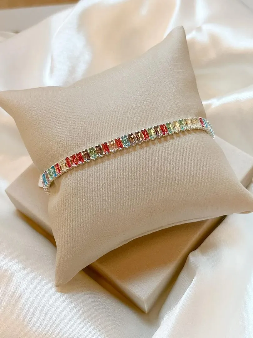 Pulseira Riviera Baguete Colorida