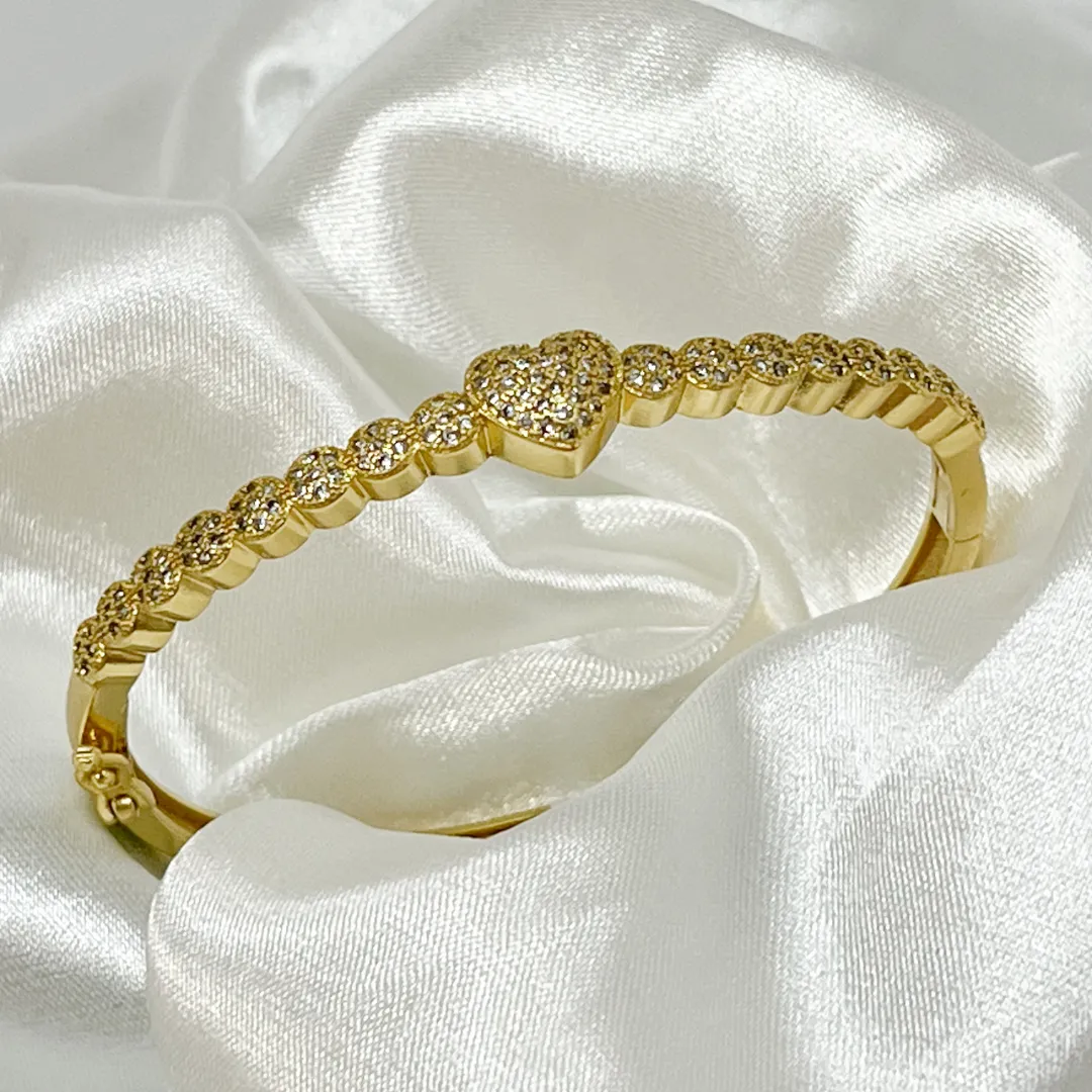 Bracelete Coração Cravejado