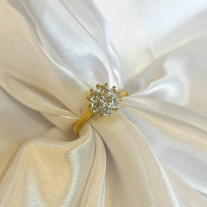 Anel Flor Zircônias