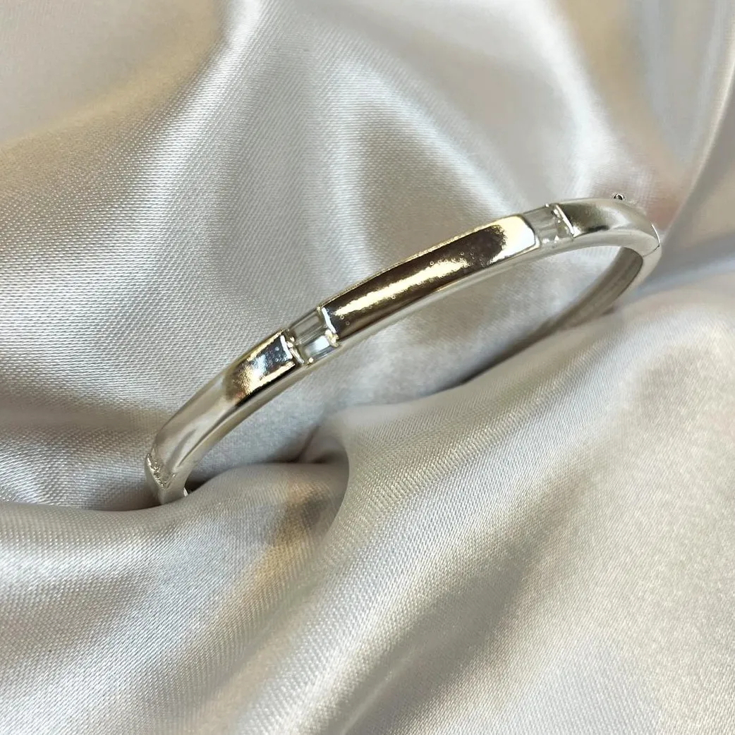 Bracelete Três Retângulos de Zircônia