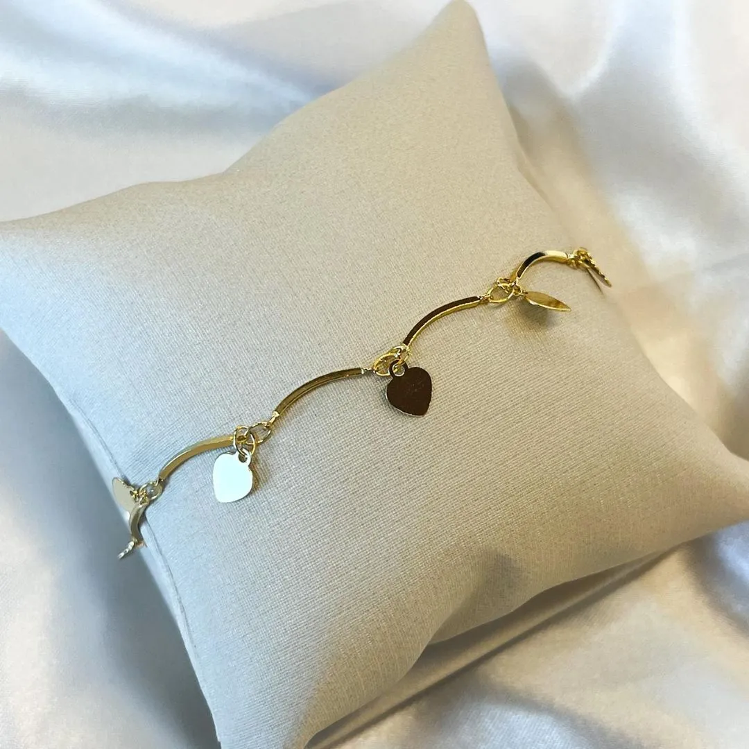 Pulseira Corações Pendurados