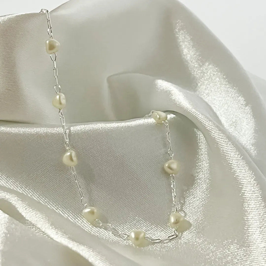 Pulseira Pérolas Coração