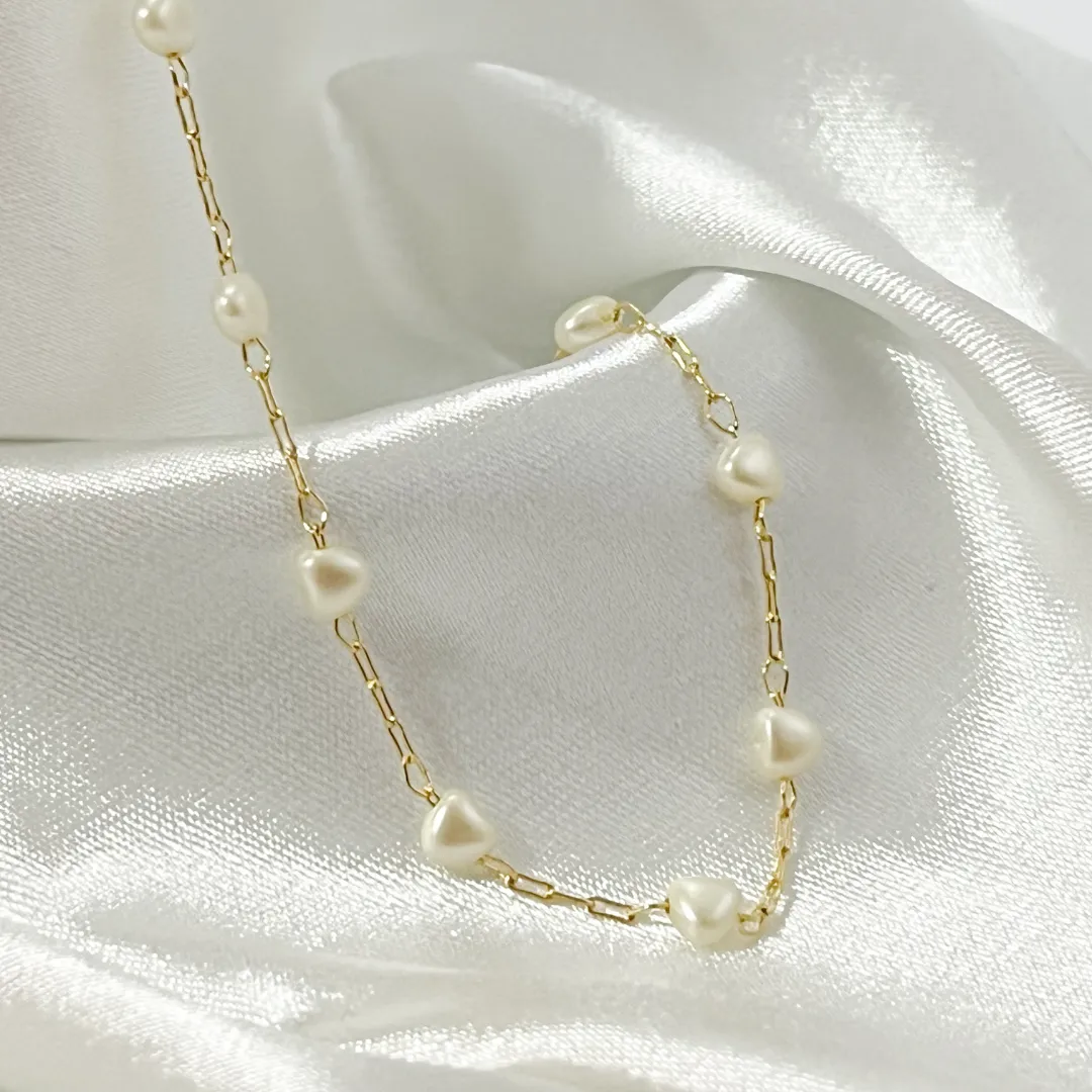 Pulseira Pérolas Coração