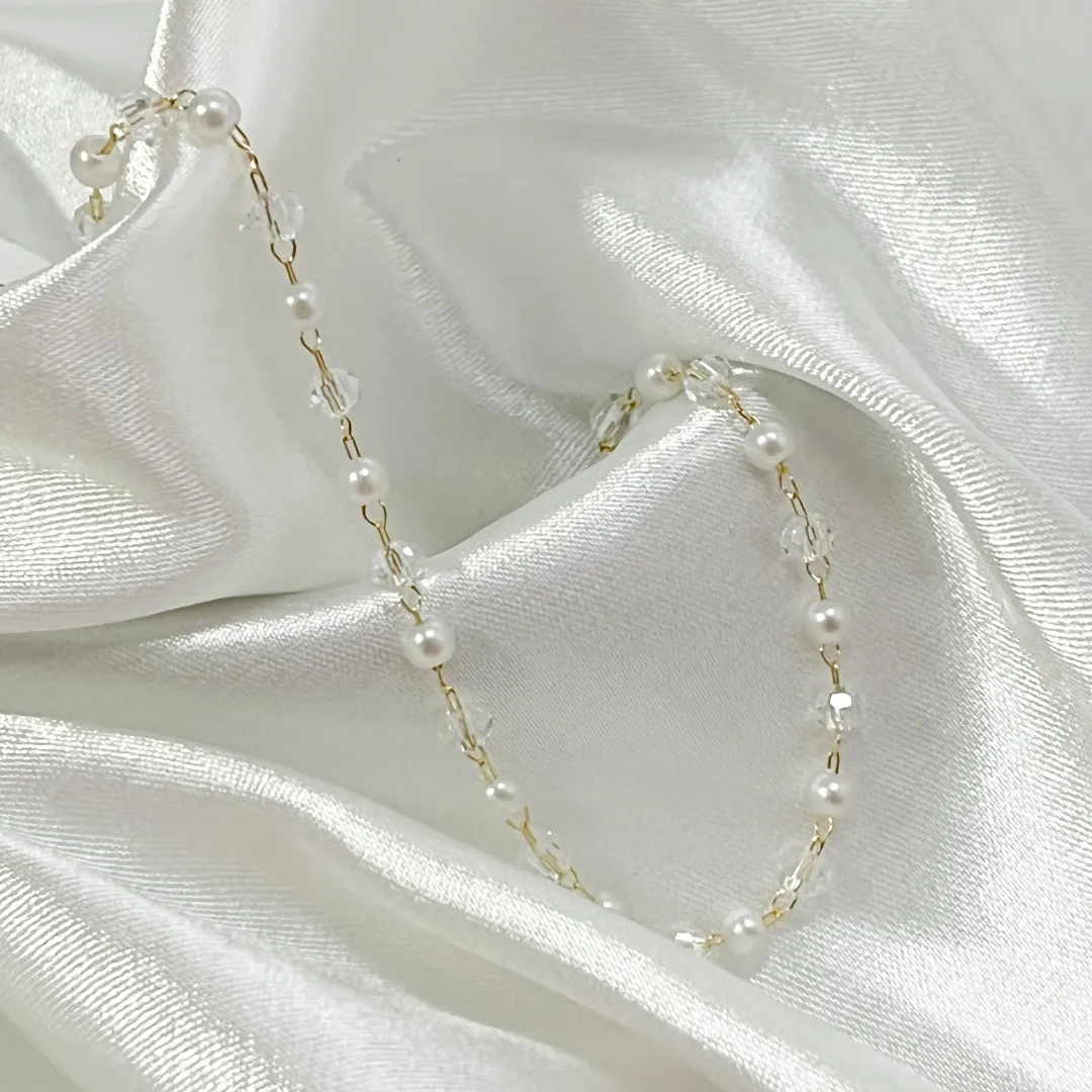 Pulseira Pérolas e Cristal