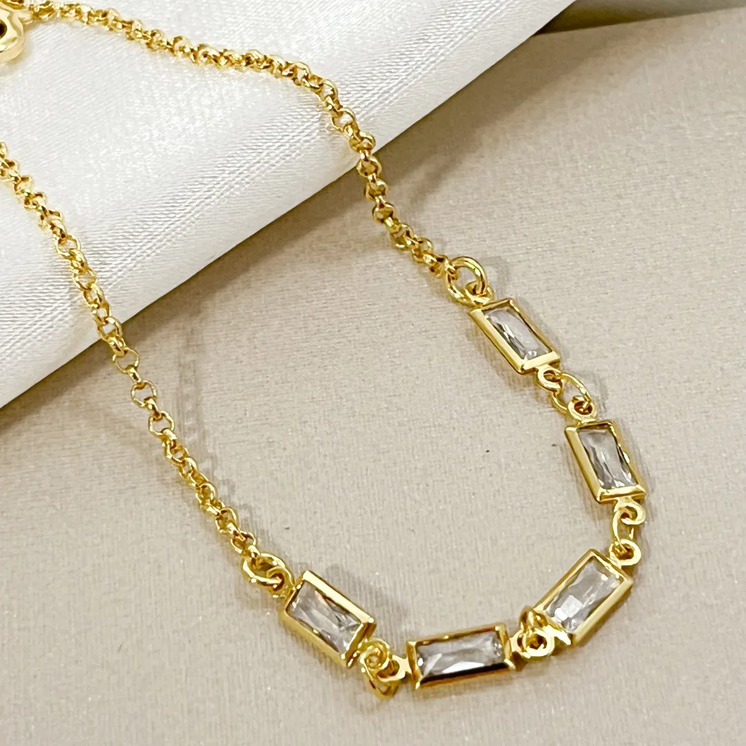 Pulseira Retangulos Zirconia