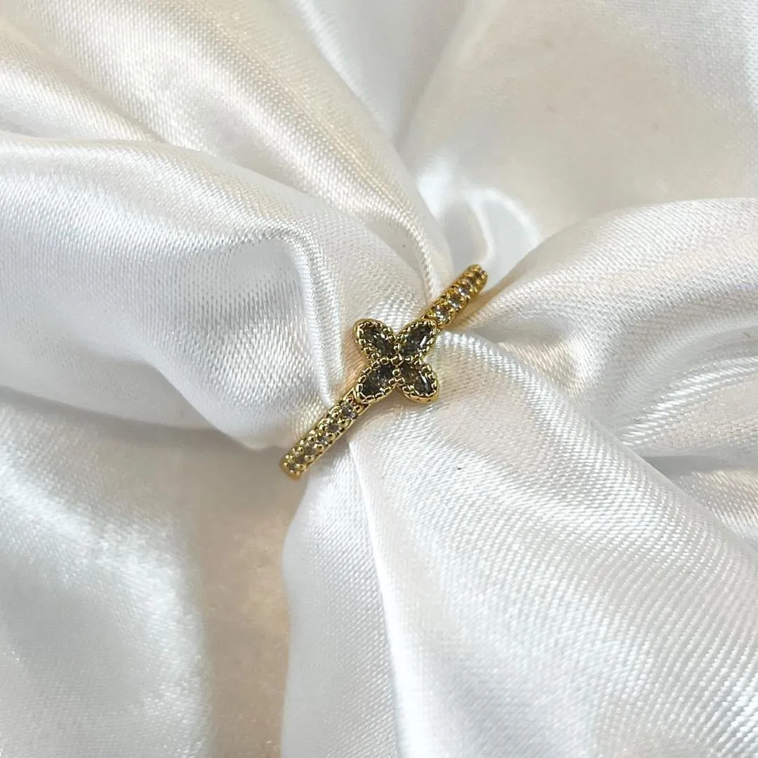 Anel Flor Zircônia