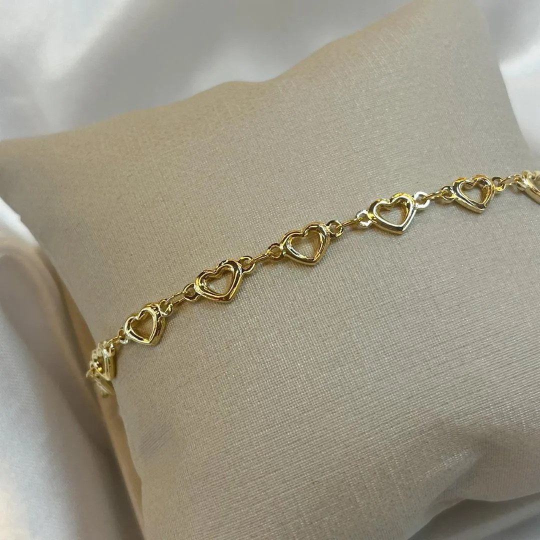 Pulseira Corações Vazados