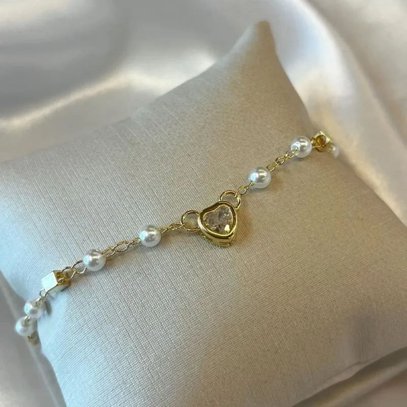 Pulseira Zircônias Coração
