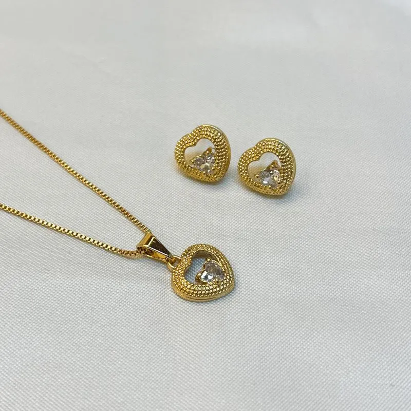 Conjunto Coração com Zircônia