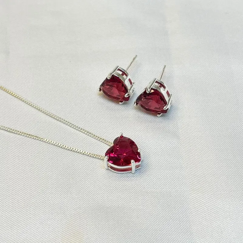Conjunto Coração Vermelho