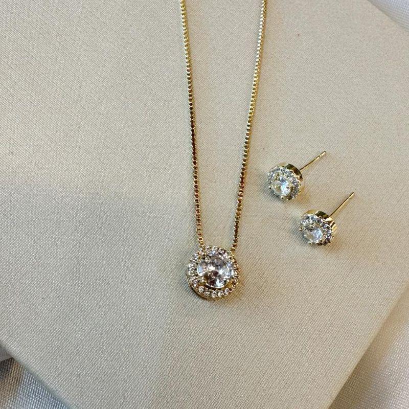 Conjunto Ponto de Luz Borda Cravejada