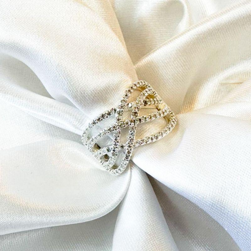 Anel Linhas Cravejadas