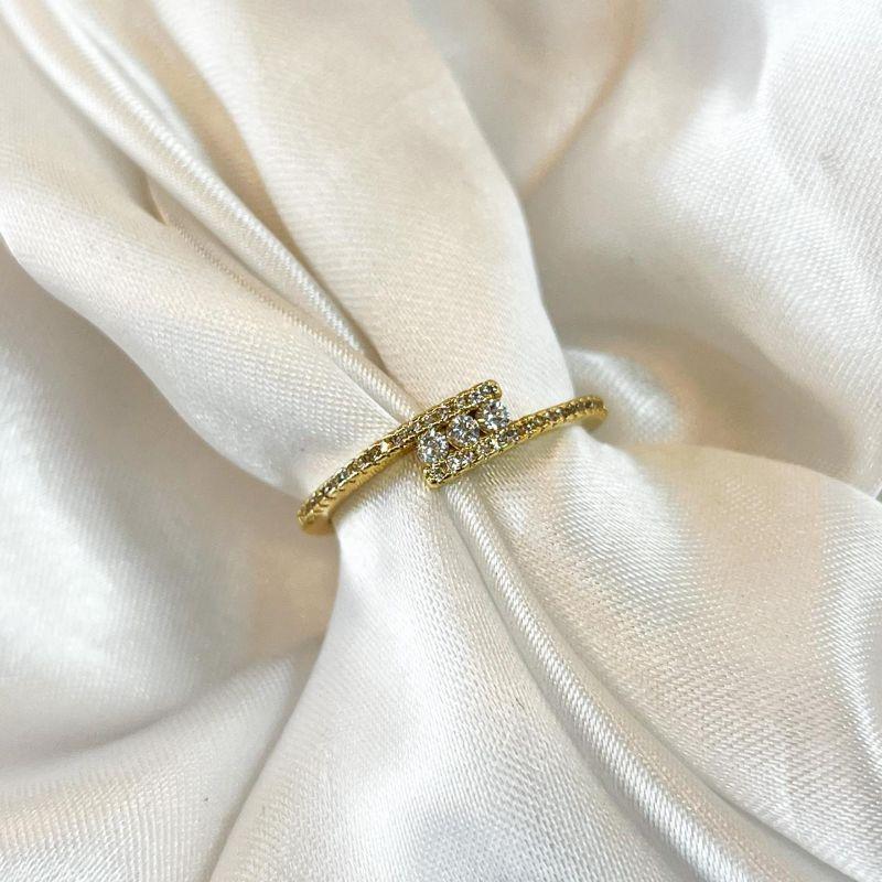 Anel Três Zircônias