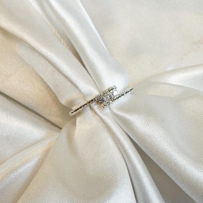 Anel Três Zircônias