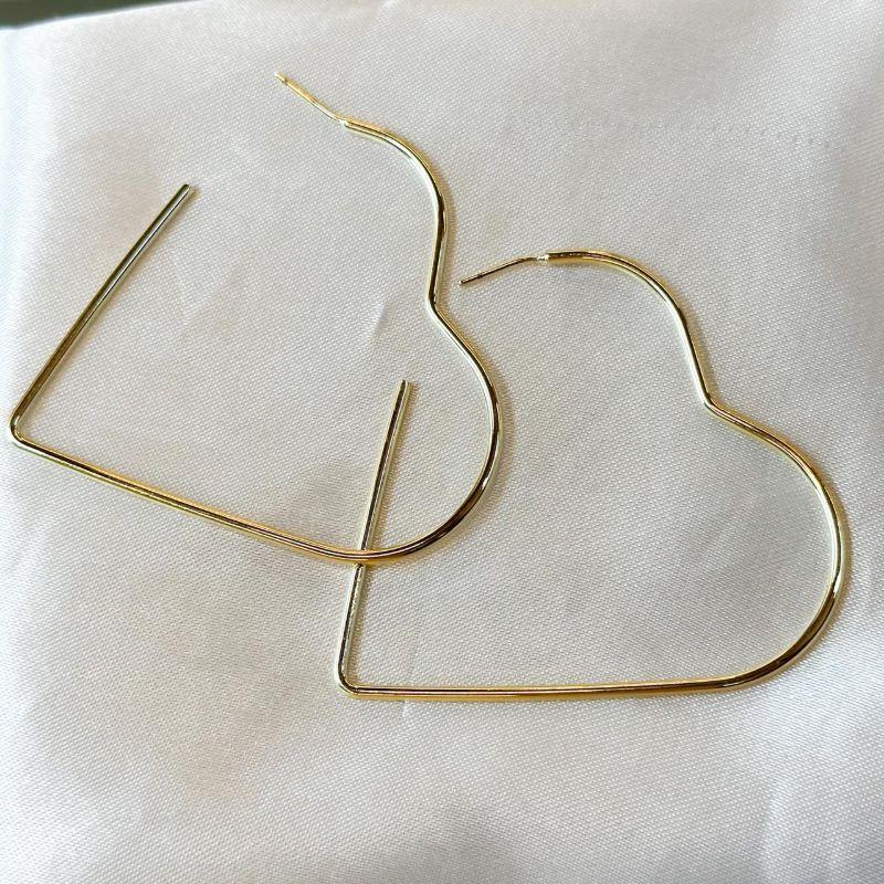 Brinco Argola Coração Liso