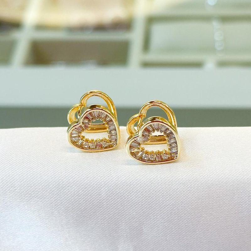 Brinco Argola Cravejada Coração