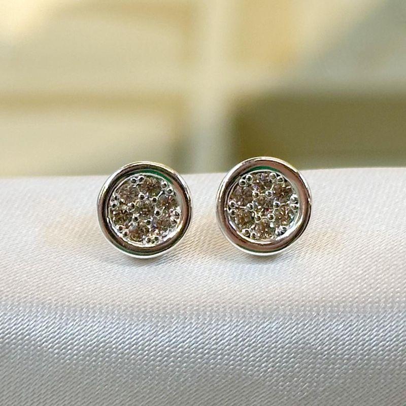 Brinco Círculo Cravejado Borda Lisa