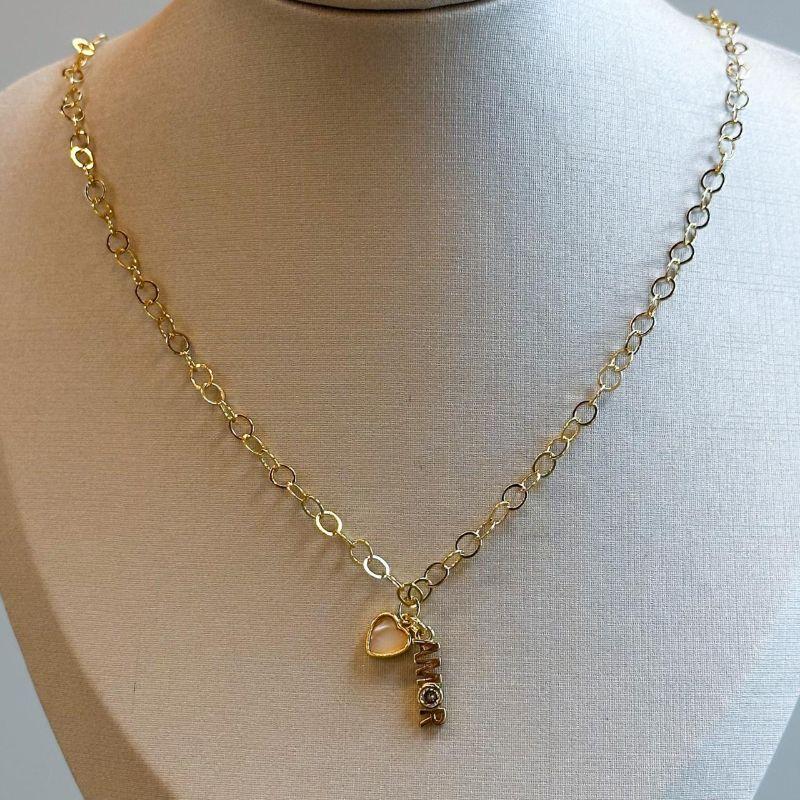 Colar Amor Coração Zircônia