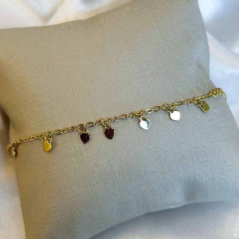 Pulseira Corações Pendurados
