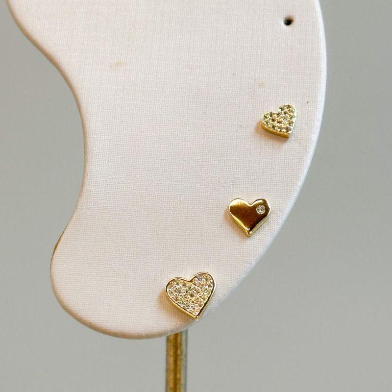 Trio Coração Liso e Cravejado