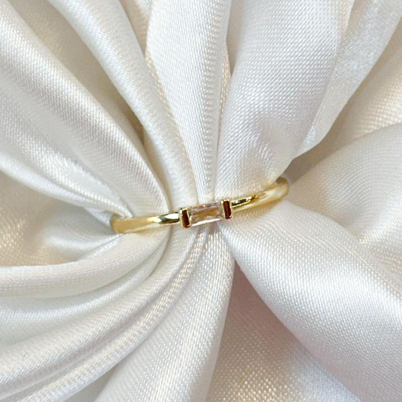 Anel Aro Liso Uma Baguete