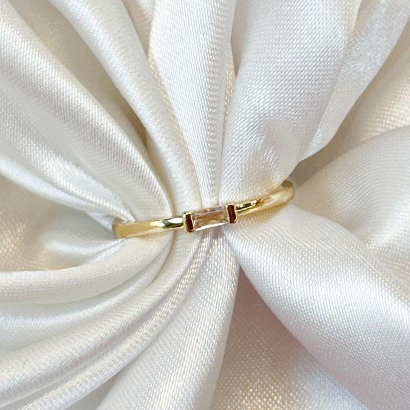 Anel Aro Liso Uma Baguete