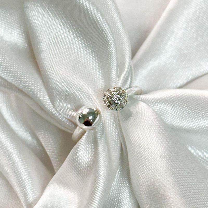 Anel Bola Cravejada e Lisa