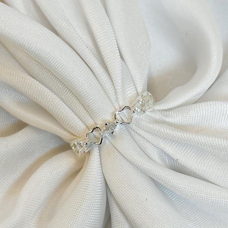 Anel Coração Vazado e Zircônias