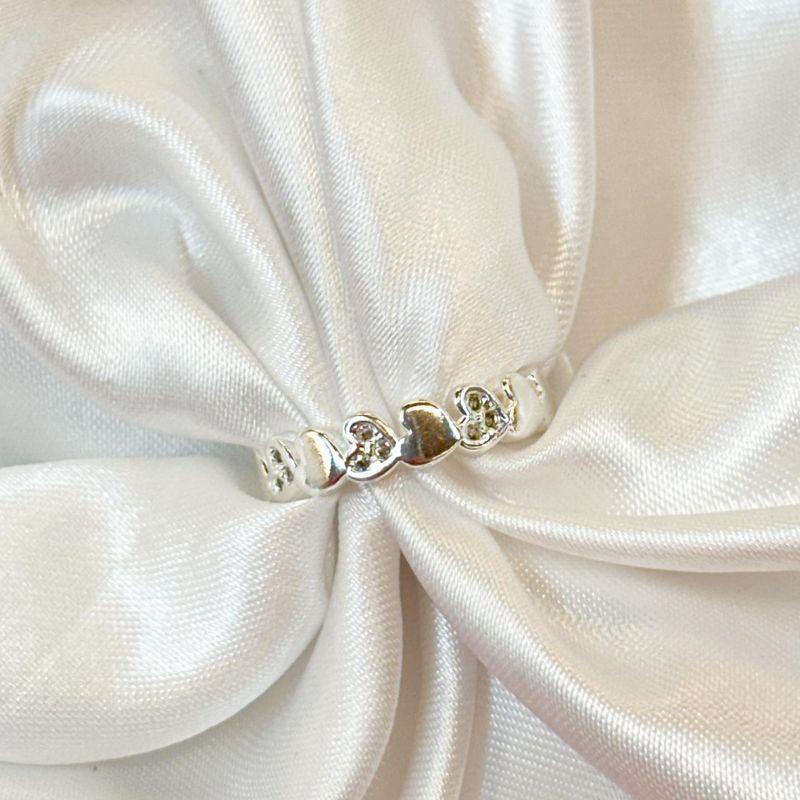 Anel Corações Liso e Cravejado