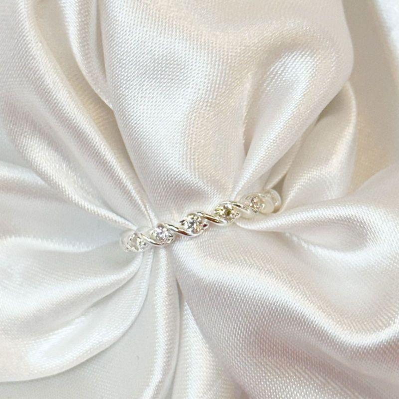 Anel Micro Zircônia Espiral