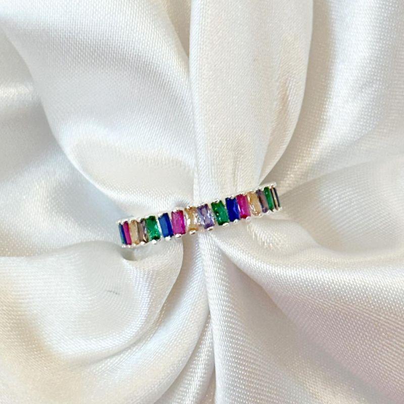 Anel Mini Baguete Colorida