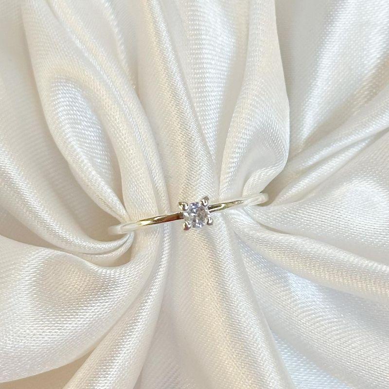 Anel Solitário Fino