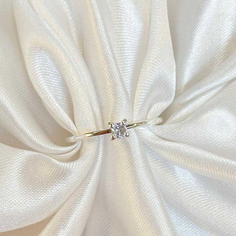 Anel Solitário Fino