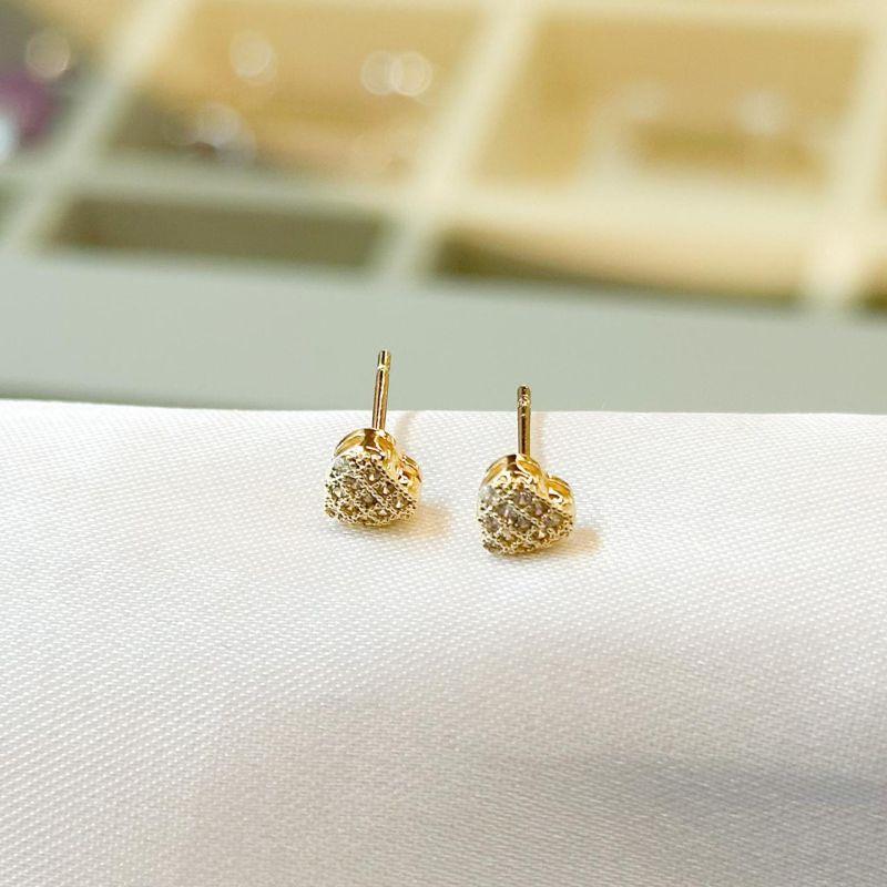 Brinco Coração Cravejado P