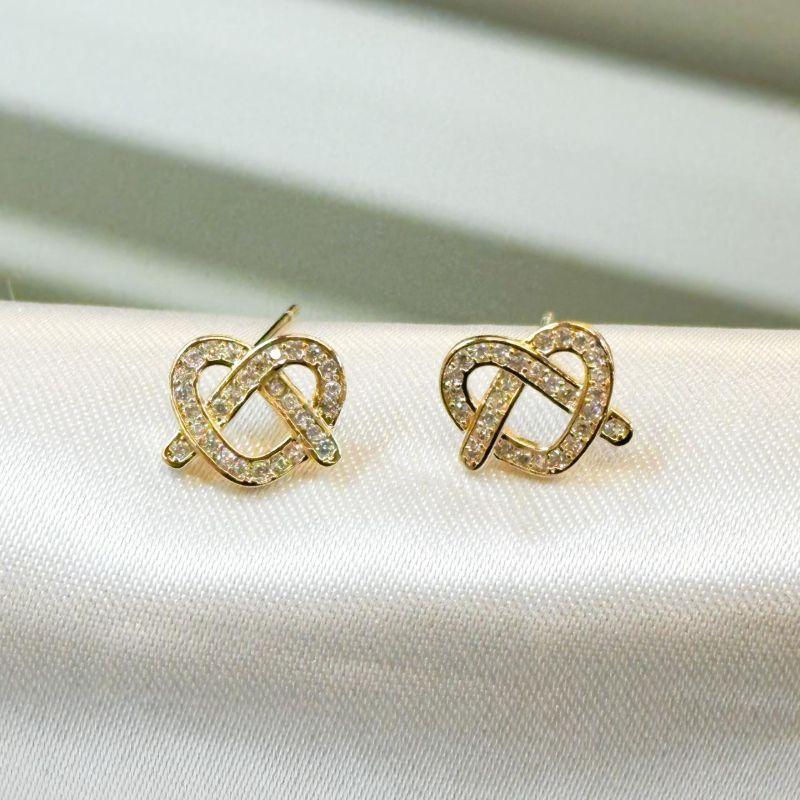 Brinco Entrelaçado Cravejado