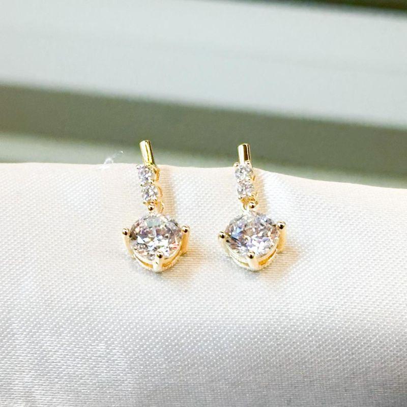 Brinco Palitinho Zircônia Pendurada